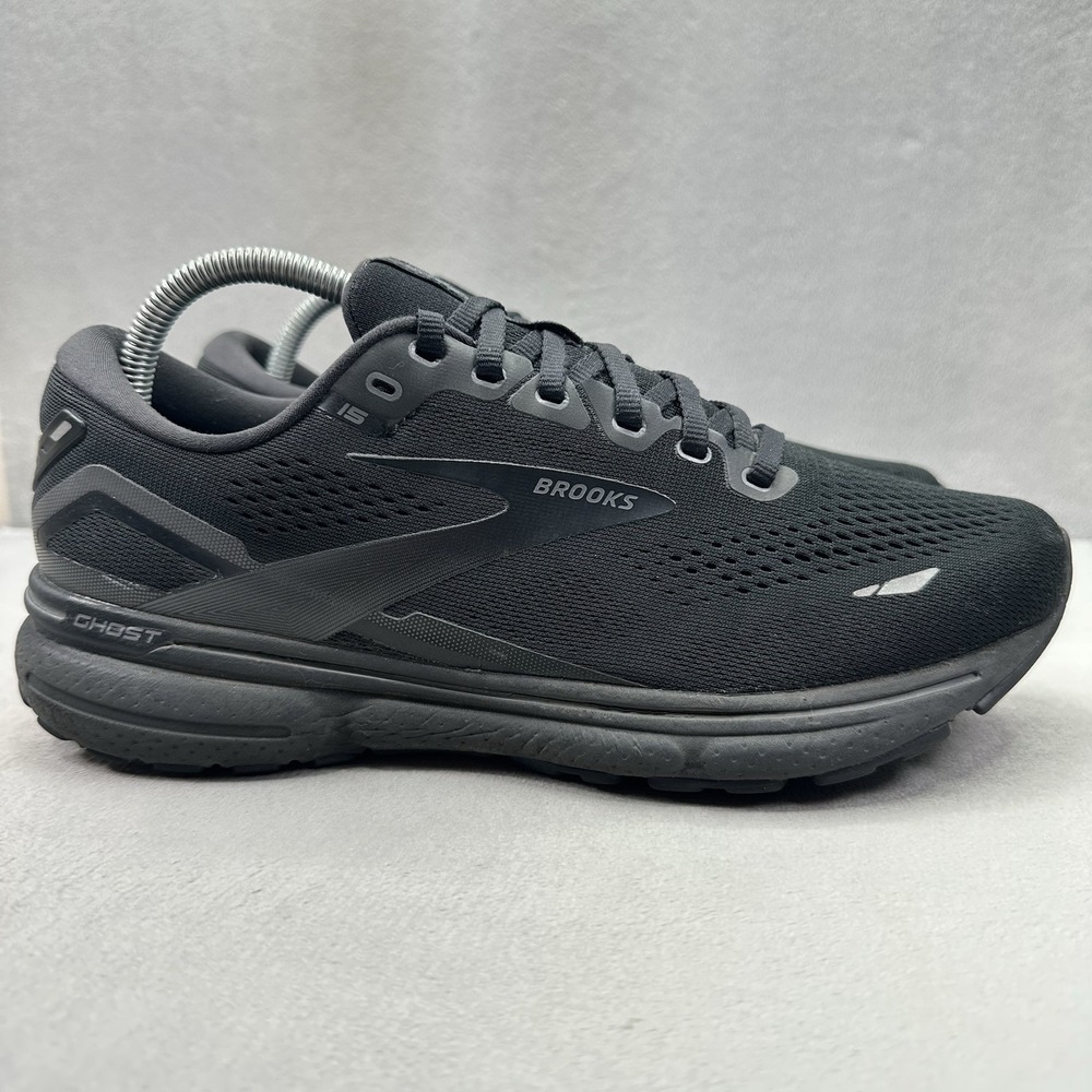 Womens Size 10 (B) Brooks Ghost 15 Shoes Triple Black Athletic Running Sneakers